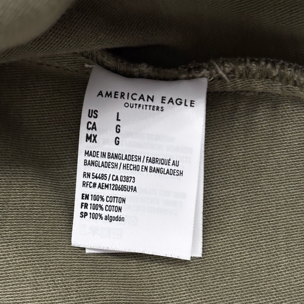 American Eagle Military Green Lightweight Crop Jacket Size Large - Picture 9 of 9